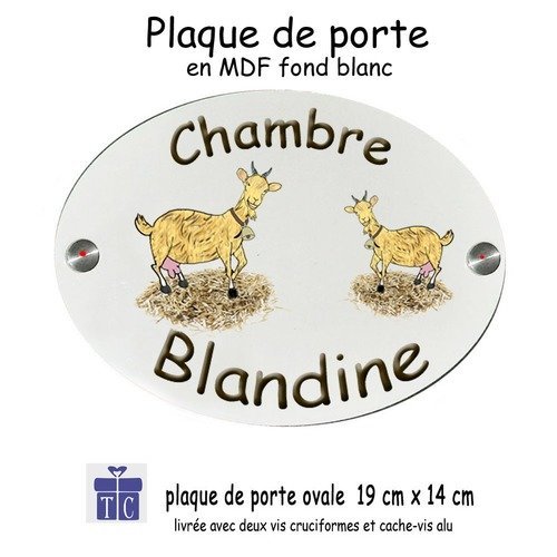 Plaque de porte- chèvre- personnaliser avec prénom exemple blandine