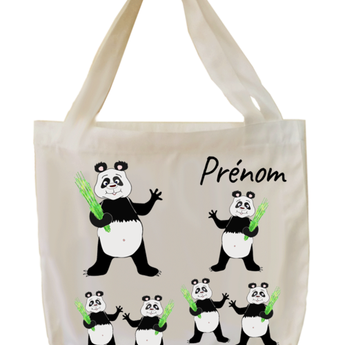 Tote bags, agréable au toucher, motif panda, à personnaliser…..