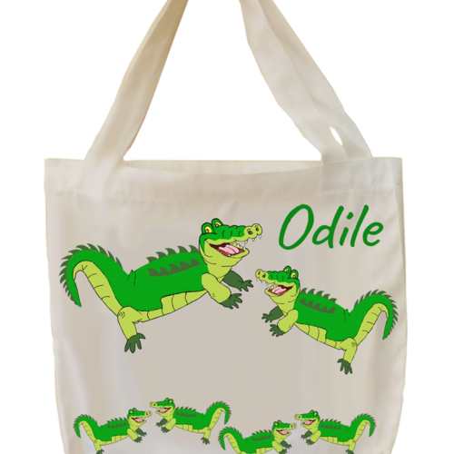 Tote bags, agréable au toucher, motif crocodile, à personnaliser…..