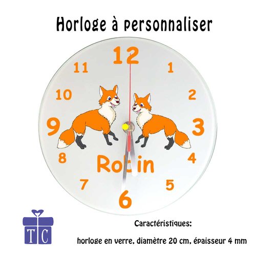 Horloge Chouette Personnalisable avec un Prénom Exemple Sylvie 