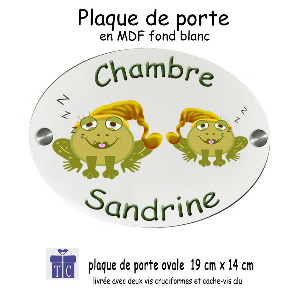 Plaque De Porte Grenouille Avec Son Bonnet Personnalisable Avec Prenom Exemple Sandrine Un Grand Marche