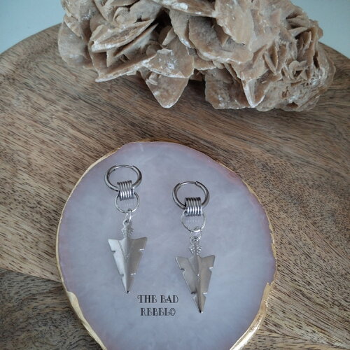 Original créoles acier inoxydable argente !! arrow head !! pendentifs en acier inoxydable t1.5cm x 5cm the bad rebel collection vikings!!