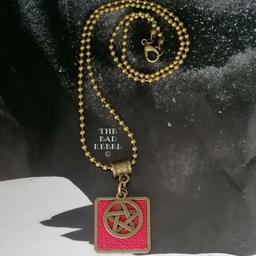 Original collier homme !! star circle !! chain a billes boules bronze long 48cm pendant 2cm x 2cm the bad rebel collection the age of bronze