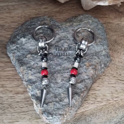 Original créoles boucles homme femme !industrial spike!! créoles en acier inoxydable t.2.3cm x 7cm the bad rebel collection industrial