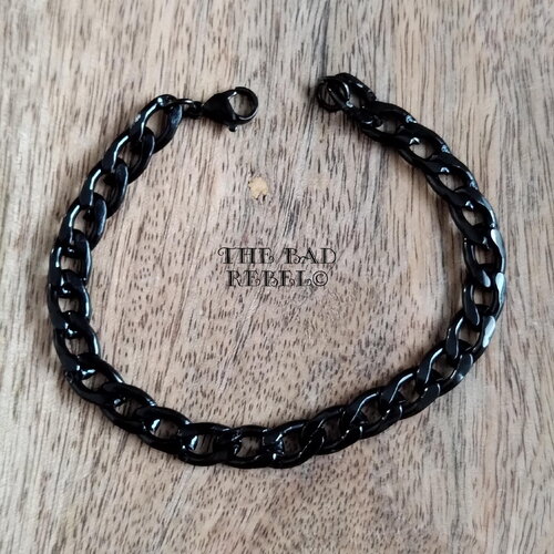 Original bracelet homme !! night !! noir long t 18cm the bad rebel collection night silver