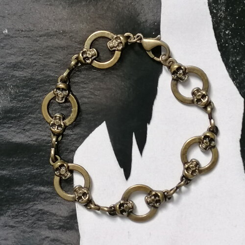 Original bracelet !! skulls!! bronze t.18cm the bad rebel collection boho chic