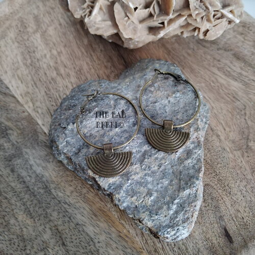 Original créoles boucles d'oreilles homme femme créoles en acier inoxydable dore et bronze the bad rebel collection age of bronze!!
