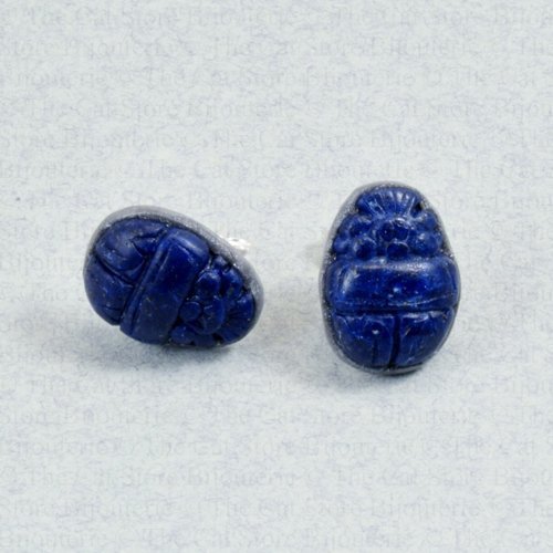 Boucles d'oreilles 'scarabs' mini de la collection pharaoh's treasures, pâte polymère et argent 925