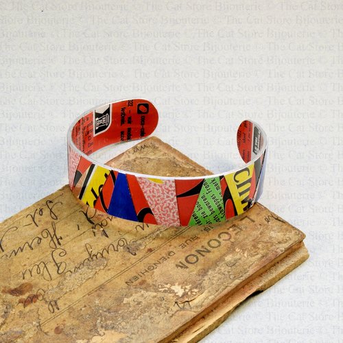 Bracelet manchette "pop", de la collection magic 80's en aluminium recyclé