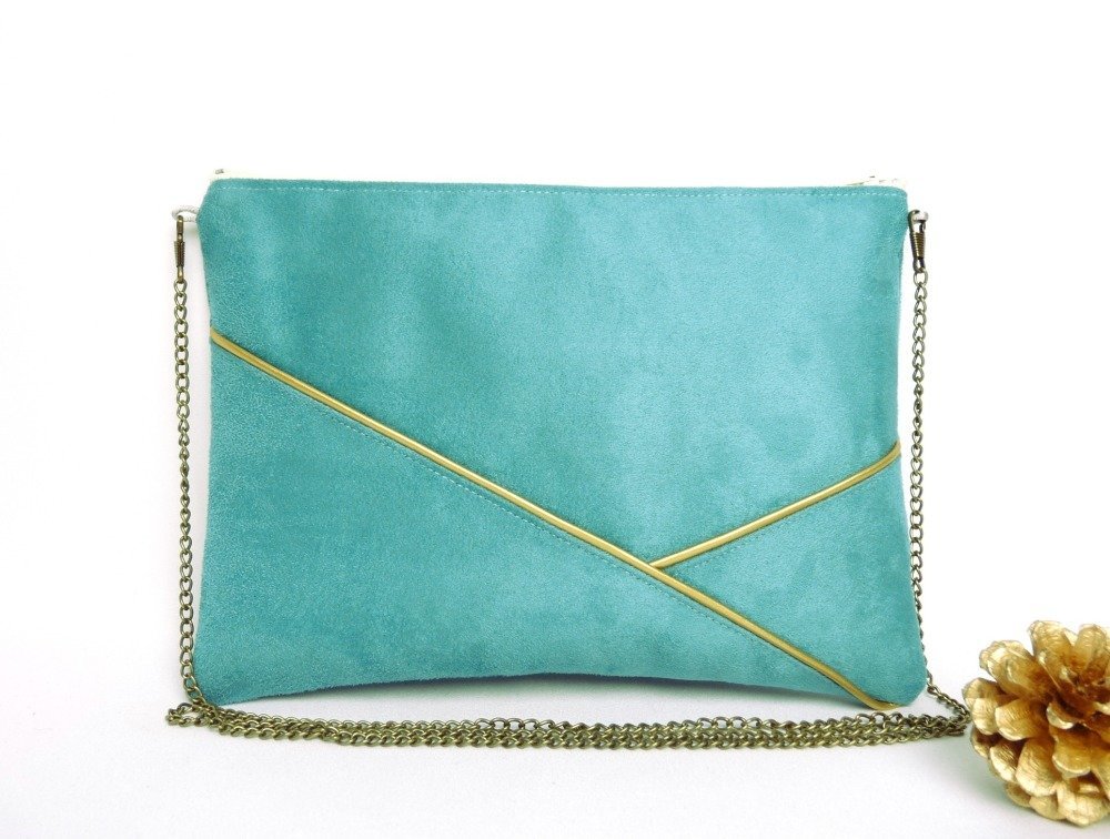 pochette turquoise