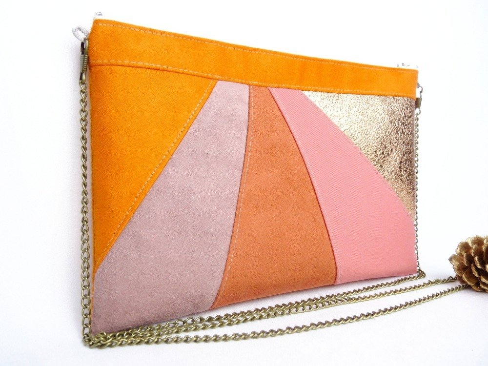 pochette orange corail
