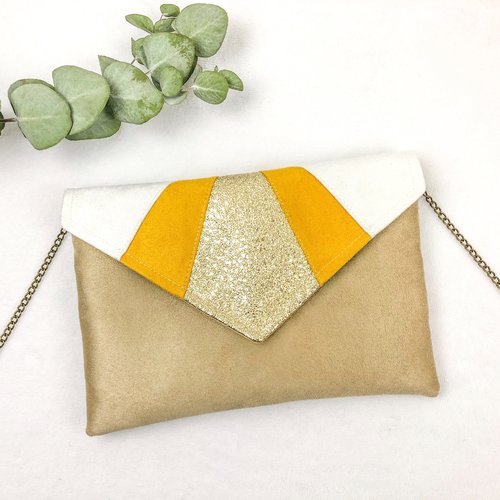 sac pochette jaune
