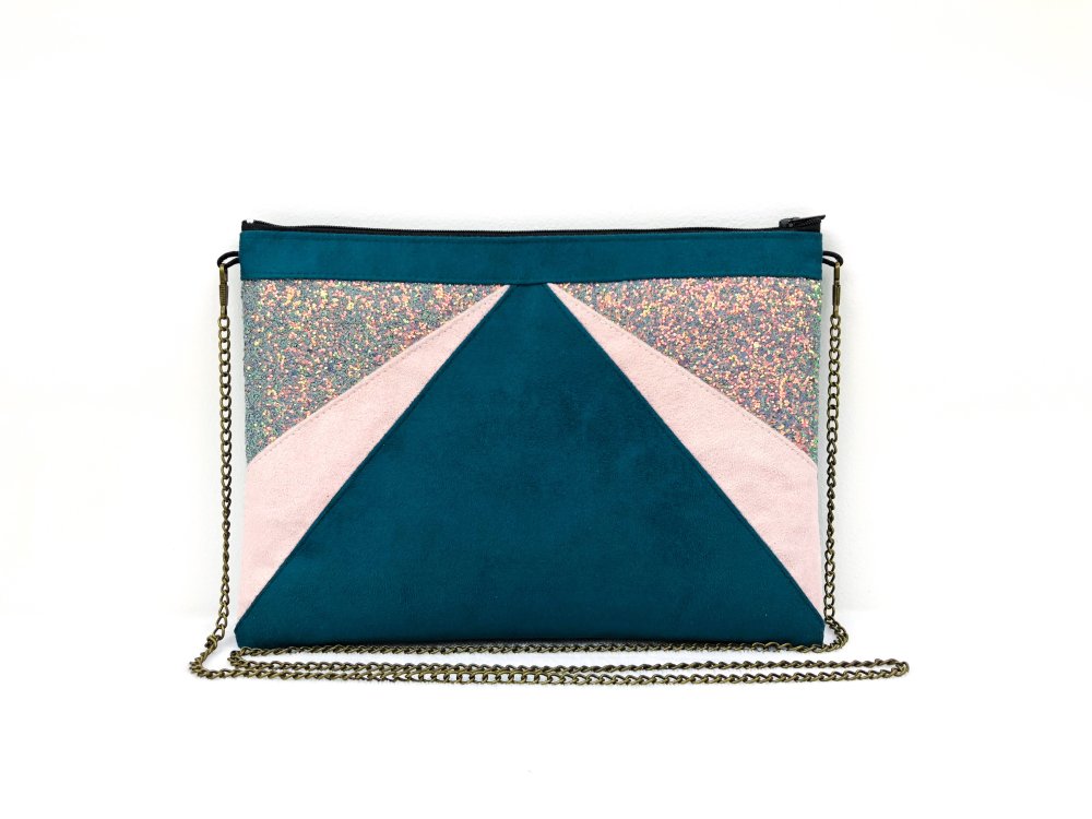pochette rose et bleu