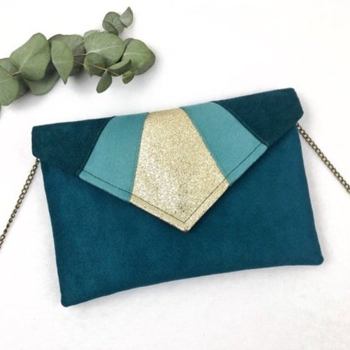 pochette bleu canard
