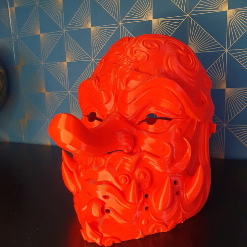 Masque tengu imprimé 3d - décoration murale ou cosplay