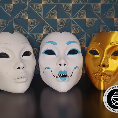 Masque de geisha articulé - impression 3d haute qualité