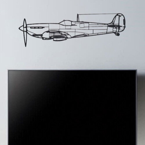 Décor mural - silhouette d'avion de chasse - spitfire
