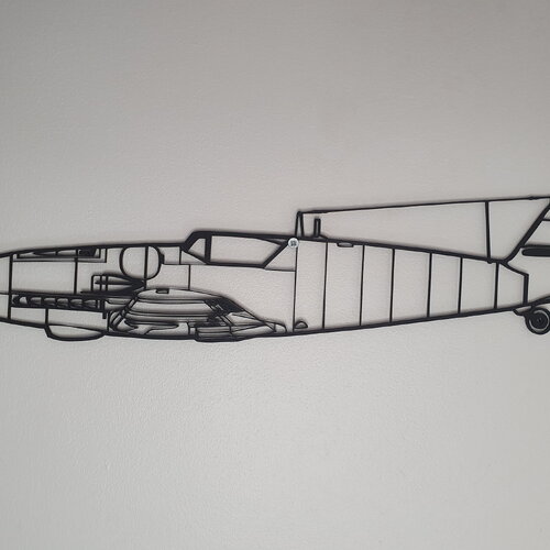 Décor mural - silhouette d'avion de chasse - bf109