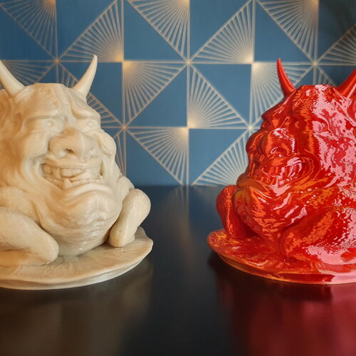 Hannya kaeru - crapaud masque hannya japonais - figurine 3d