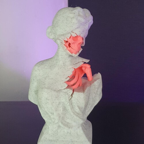 Impression 3d de statue d'aphrodite brisée - dark art