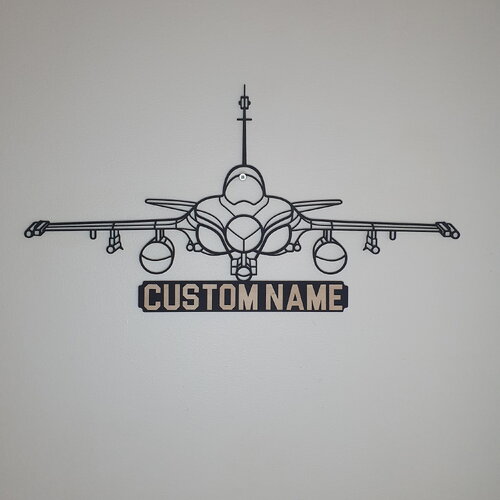 Silhouette de rafale - découpée au laser - décoration murale aviation