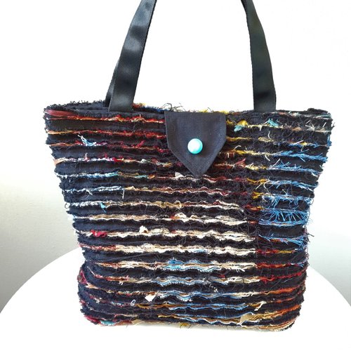 Sac cabas multicolore slashing