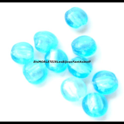 Lot de perles galets turquoise 10 mm x 10