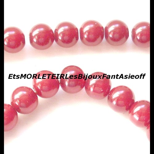 Perle ronde lisse rouge 6 mm x 10
