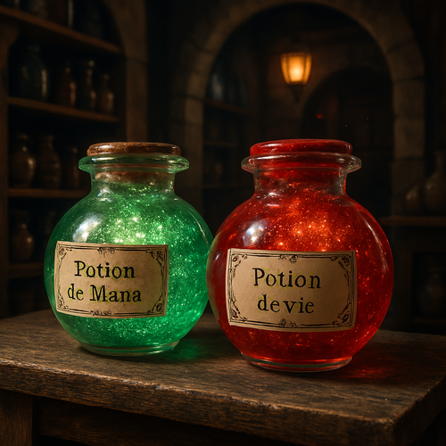 Potion rouge et verte