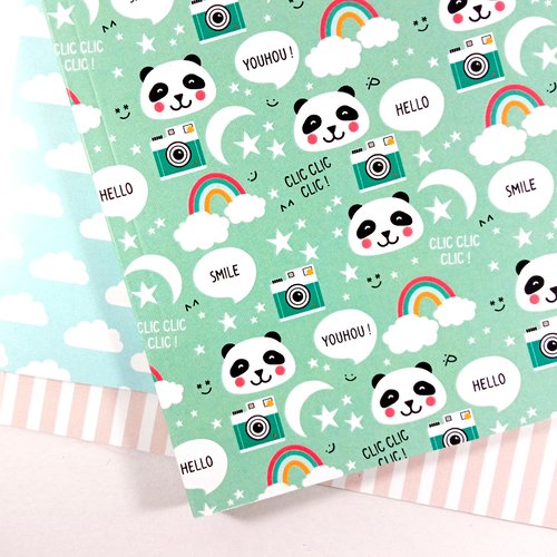 Petit carnet a6 coloré - motif : panda