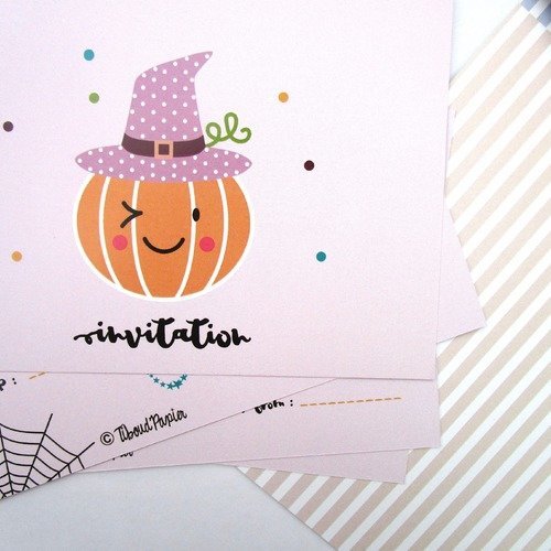 Cartons D Invitation Anniversaire Automne Halloween Theme Citrouille Un Grand Marche
