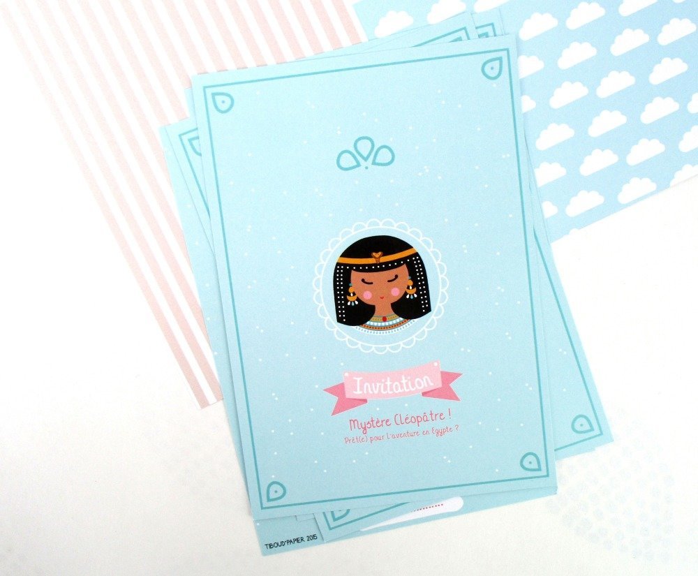 Cartons D Invitation Anniversaire Fille Theme Egypte Cleopatre Un Grand Marche