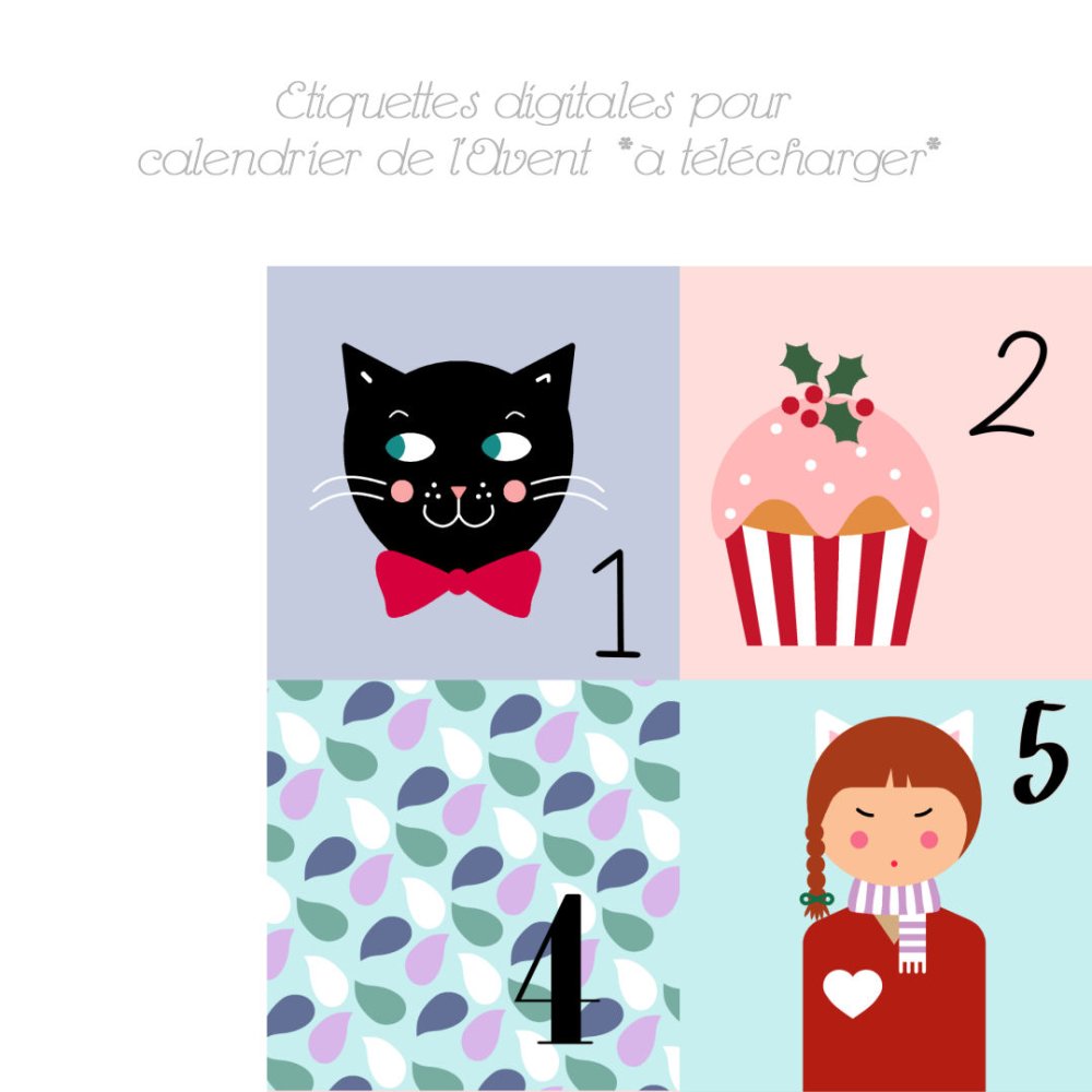 Lot De 4 étiquettes Cadeaux De Noël • Elodie Plume