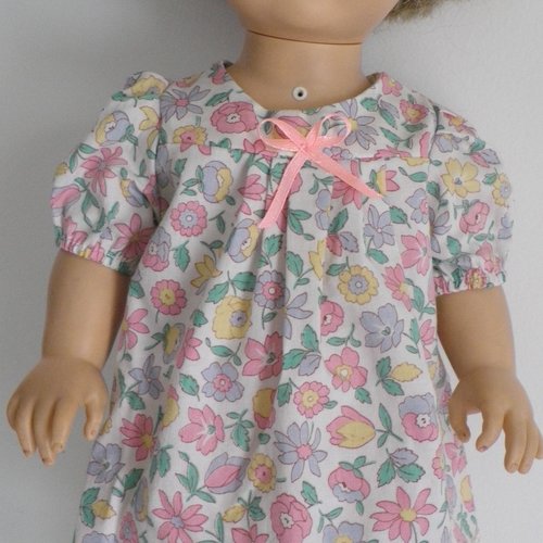 dentelle n°28 : ROBE en coton NEUVE- CREATION Vêtement de poupée 38-40 cm 
