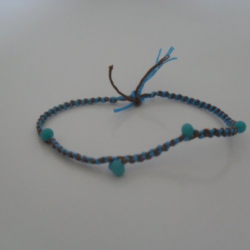 Bracelet brésilien coton et perles