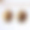 Boucles d'oreilles bohème art abstrait rondes cercles marron noir crochet inoxydable