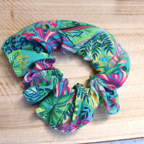 Chouchou zippé chouchou fermeture éclair tropical multicolore