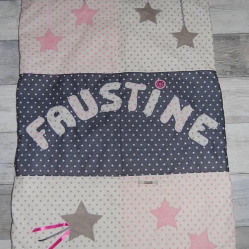 Couverture Bebe Theme Etoiles Gris Et Rose Pour Faustine Un Grand Marche