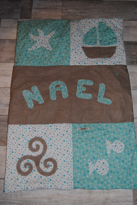 Couverture Bebe Personnalisee Bateau Triskel Poisson Pour Nael Un Grand Marche