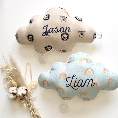 Coussin musical, coussin nuage, cadeau naissance