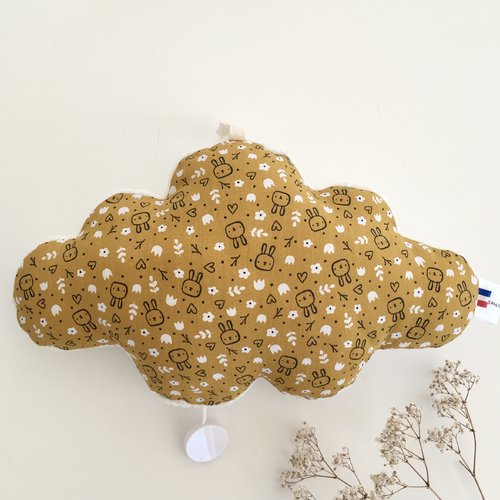 Coussin musical, coussin nuage, cadeau naissance