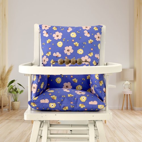 Coussin chaise haute fleur