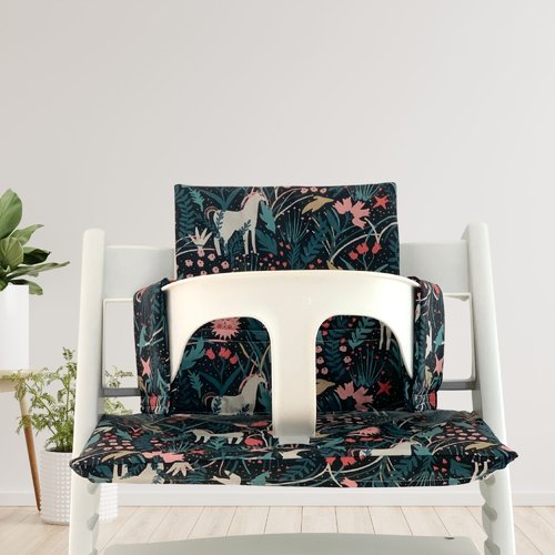 Coussin black licorne pour chaise haute stokke – confort et féérie