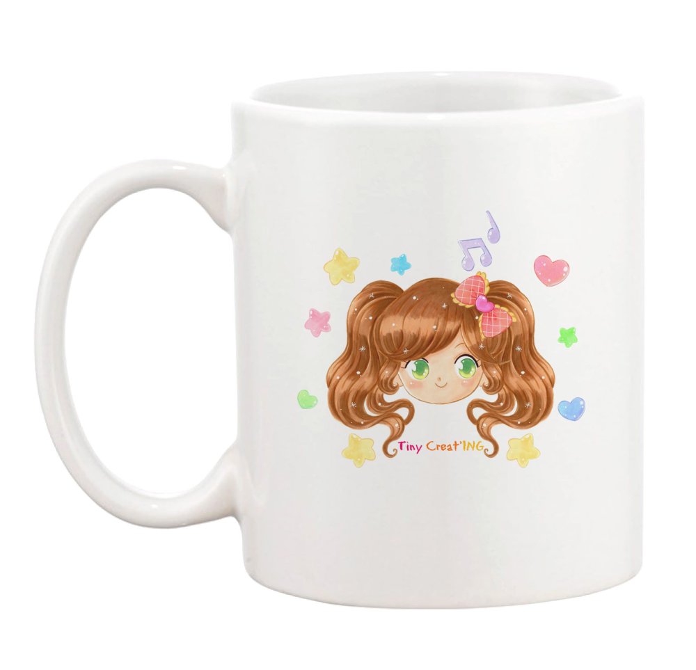 Mug Ceramique Fille Chibi Kawaii Mignon Anniversaire Enfant Personnalisable Prenom Cadeau Original Un Grand Marche