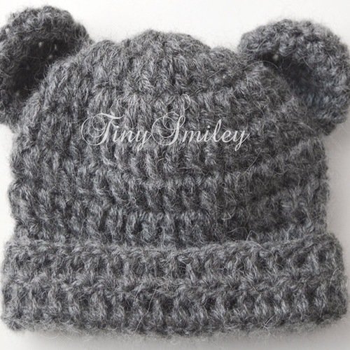 Bonnet Bebe Ourson Nounours Naissance Ourson Gris Bonnets Cache Oreilles Un Grand Marche