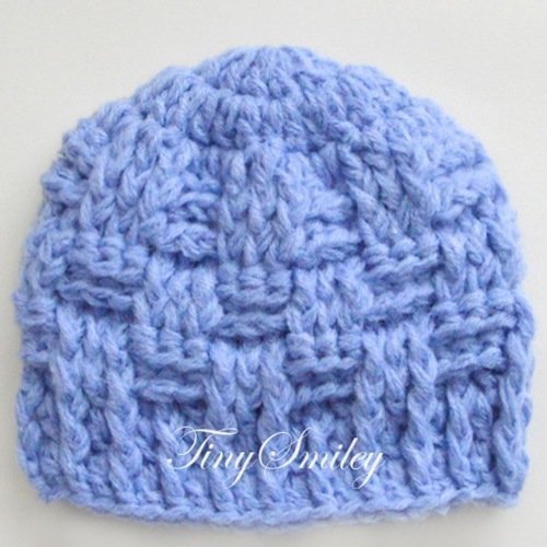 Bonnet bleu garçon bonnets crochetés naissance hôpital bouton