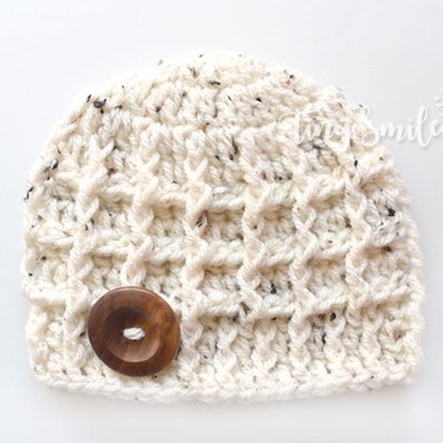 Bonnet bébé crocheté naissance couleur écru bonnets garçon hôpital cadeau bébé