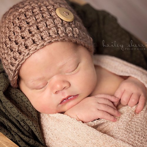 Bonnet bébé crocheté beige bonnets naissance en mohair garçon