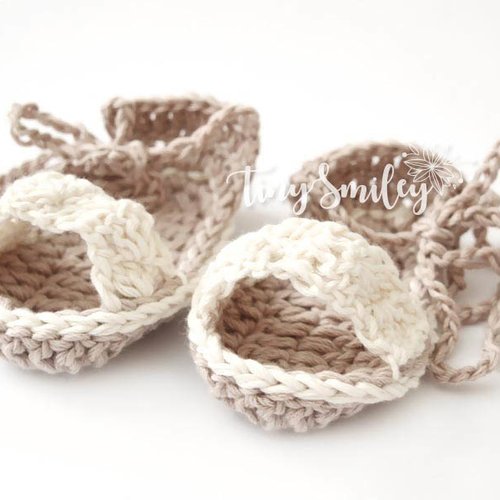 Sandale fille en coton, sandales au crochet naissance