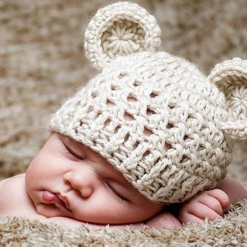 Bonnet bébé ourson au crochet